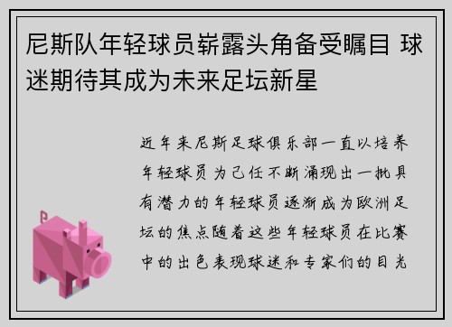 尼斯队年轻球员崭露头角备受瞩目 球迷期待其成为未来足坛新星